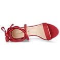 thumbnail image 4 of Sandalias de tacón alto Gruesas de punta Abierta con Cordones Allegra K Rojo 40, 4 of 7