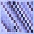 thumbnail image 1 of Ahgly Company Indoor Square Checkered Blue Modern Area Rugs, 5' Square, 1 of 4