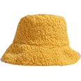thumbnail image 5 of CoCopeaunts Women Bucket Hat Hats Double-Sided Artificial Lamb Solid Color Autumn Winter Warm Fisherman Hat Foldable Basin Hat, 5 of 8