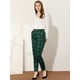 thumbnail image 2 of INSPIRE CHIC Pantalones A Cuadros De Tartán Vintage Para Mujer Pantalones Largos Rectos De Cintura Elástica Verde 16, 2 of 5