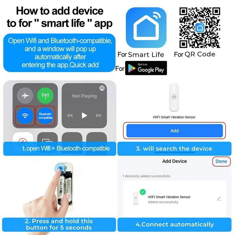 for WiFi vibration sensor for for Tuya smart home vibration sensing