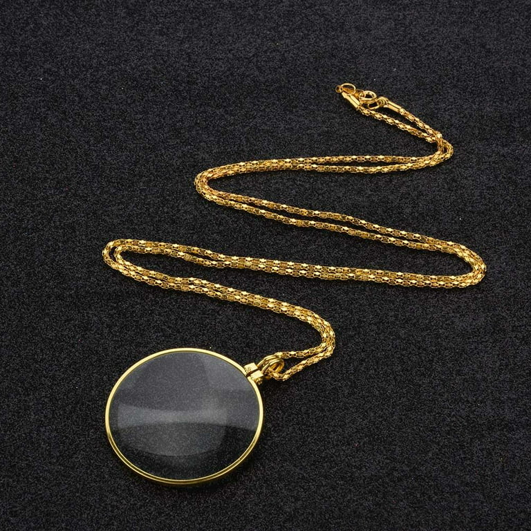 iplusmile Necklace Magnifying Glasses Choker Optical Magnifier Lens  Creative Jewelry Old People Magnifier Glass Monocle for Eye Men Pendant  Portable