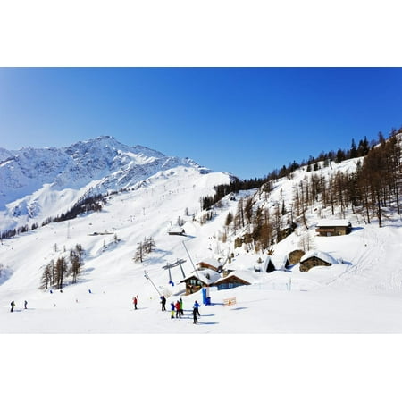 Courmayeur Ski Resort, Aosta Valley, Italian Alps, Italy, Europe Print Wall Art By Christian