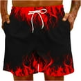 thumbnail image 5 of Beach Swimming Shorts Men,Men's Swim Trunks Quick Dry 3D Flame Printed Beach Board Shorts with Pockets Cool Mesh Lining Bathing Suits, 5 of 9