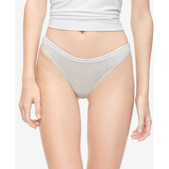 Calvin Klein Womens One Cotton Singles Thong Underwear,Snow Heather,Medium
