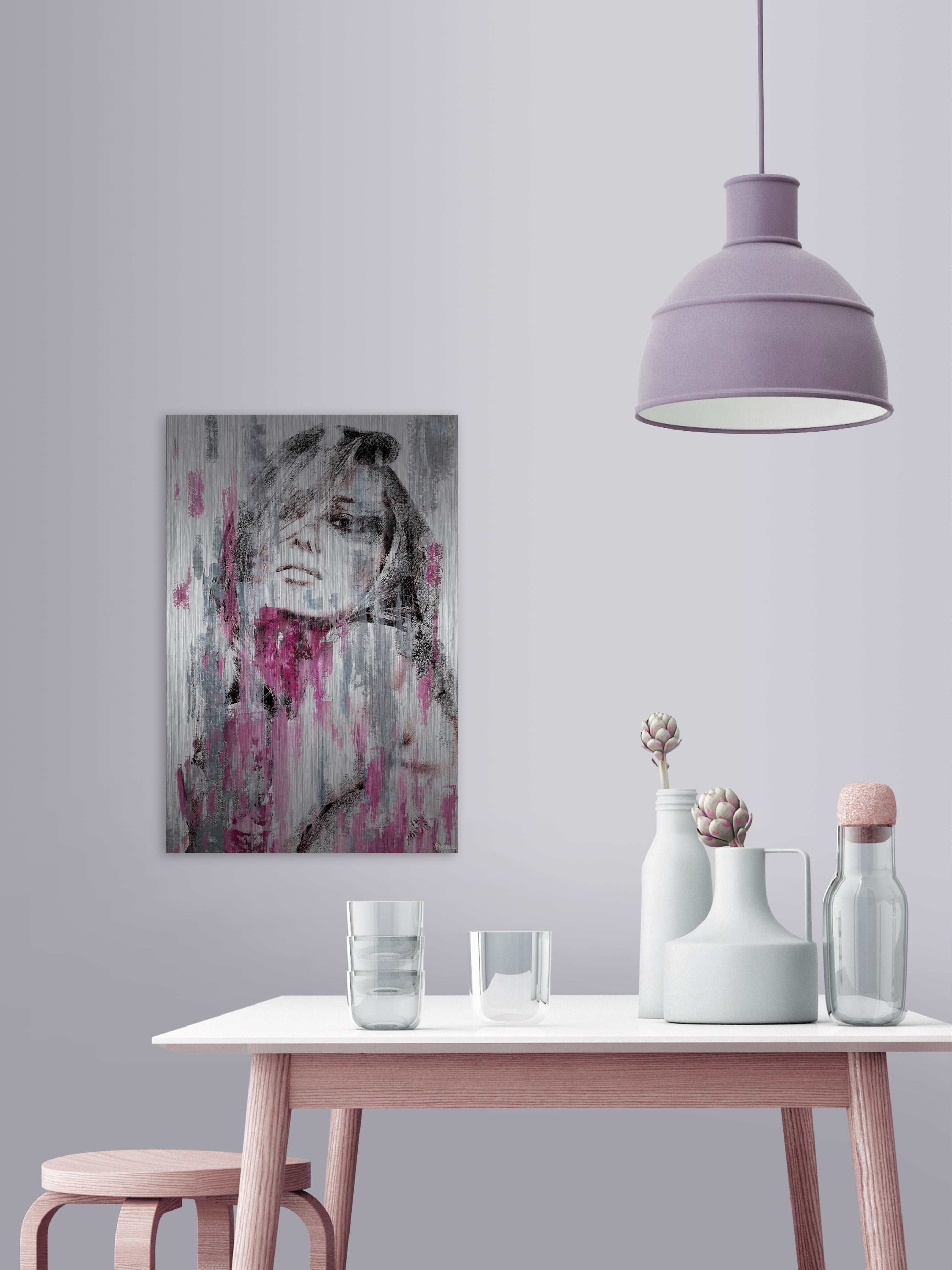 Marmont Hill "Hello Beauty" Painting Print on Brushed Aluminum