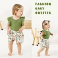 thumbnail image 7 of Younger Tree Toddler Baby Girl Summer Short Sleeve Romper Shorts Headband Clothes Outfits Set,Size 0-24 Months, 7 of 7