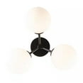 thumbnail image 5 of Monteaux Lighting 17.63 in. 3-Light Black Flush Mount Ceiling Light with Opal Glass Globe Shades, 5 of 10