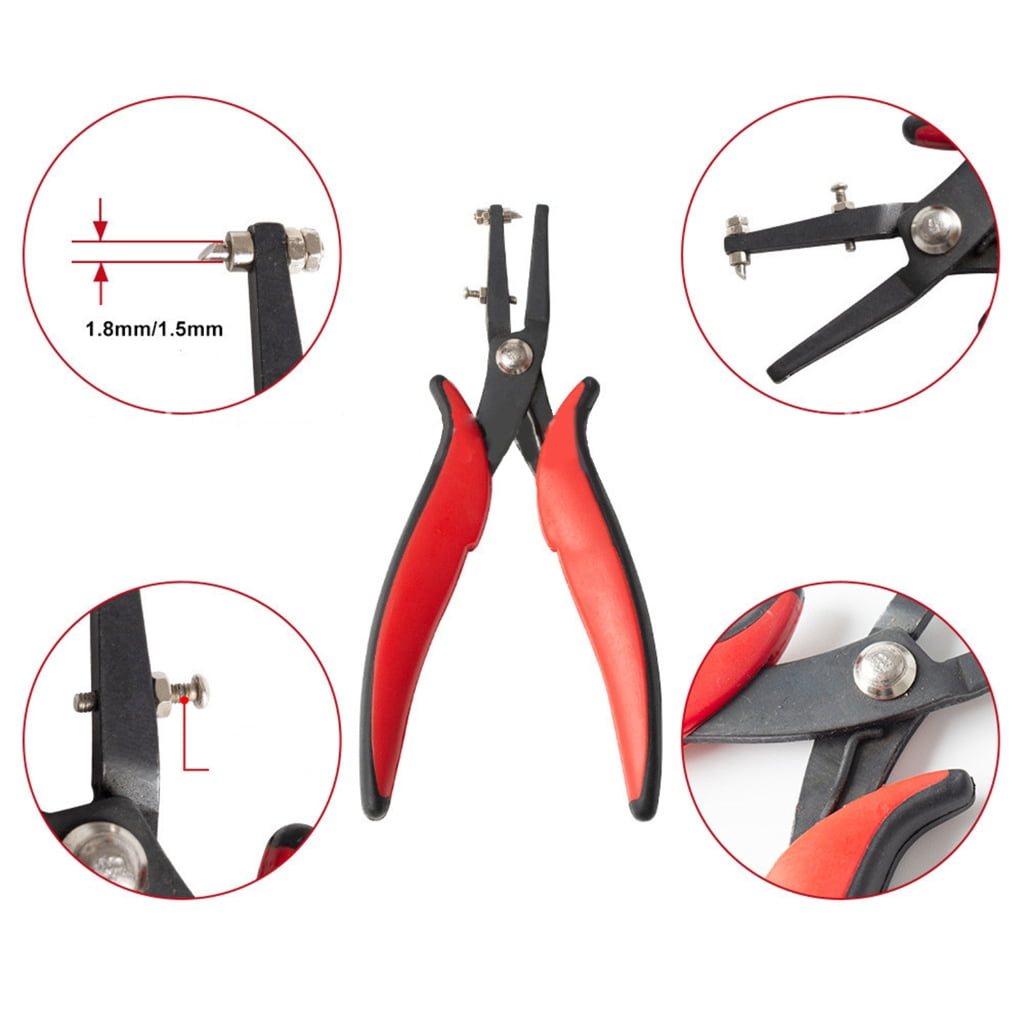 ANXPTIME Jewelry Making Hole Punch Pliers Cold Connection Jewelry Tool 1.5mm/1.8mm Hole Punch Pliers for DIY Jewelry Projects