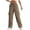 Brown, variant on Womens Cargo Pants Parachute Hiking Pants with Pockets Baggy Quick Dry Lightweight Y2K Drawstring Pants Streetwear Khaki XL