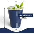 thumbnail image 3 of Crown Display 18 Oz Navy Plastic Cups For Party Supplies 50 Pack, 3 of 7