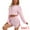 Pink, variant on DARING DIVA Women's Hollow Out Tops with Slit Shorts Pajamas Sets XS White
