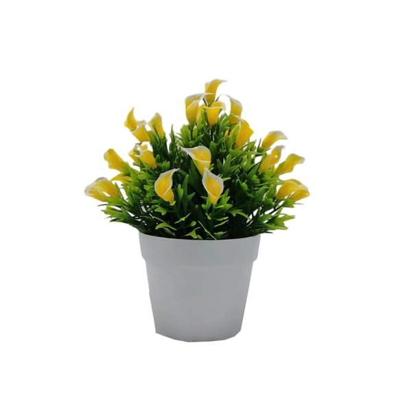 Billuyoard Planta artificial elegante, bajo mantenimiento, larga duración, plantas artificiales, decoración bonsái Decoración amarillo