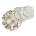 thumbnail image 3 of Set of 3 Assorted Beige and White Buffalo Check Woven Dish Covers, 3 of 3