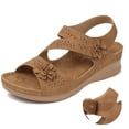 thumbnail image 5 of FAMITION Womens Wedge Sandals Open Toe Platform Sandals Comfort Hollow Out Summer Shoes, 5 of 6