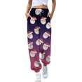 thumbnail image 1 of Gibobby pantalones de cargo mujer Pantalones de entrenamiento para mujer, cintura media, pantalones largos sólidos, pantalones deportivos casuales sueltos (Rosa, XL), 1 of 4