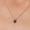 thumbnail image 3 of Gem Stone King 14K Rose Gold Red Rhodolite Garnet Pendant Necklace for Women | 0.55 Cttw | Gemstone January Birthstone | Heart Shape 5MM | With 18 inch Chain, 3 of 6