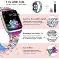 thumbnail image 2 of Correa de repuesto para Apple Watch de 41 mm, 38 mm y 40 mm, serie 7, serie 6, 5, 4, 3, 2 y 1 SE, con diamantes de imitación de acero inoxidable y metal., 2 of 5