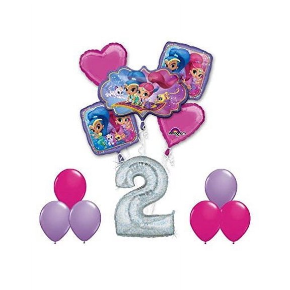 SHIMMER AND SHINE Happy 2nd Birthday Party 12 pc Balloons Decoration Supplies