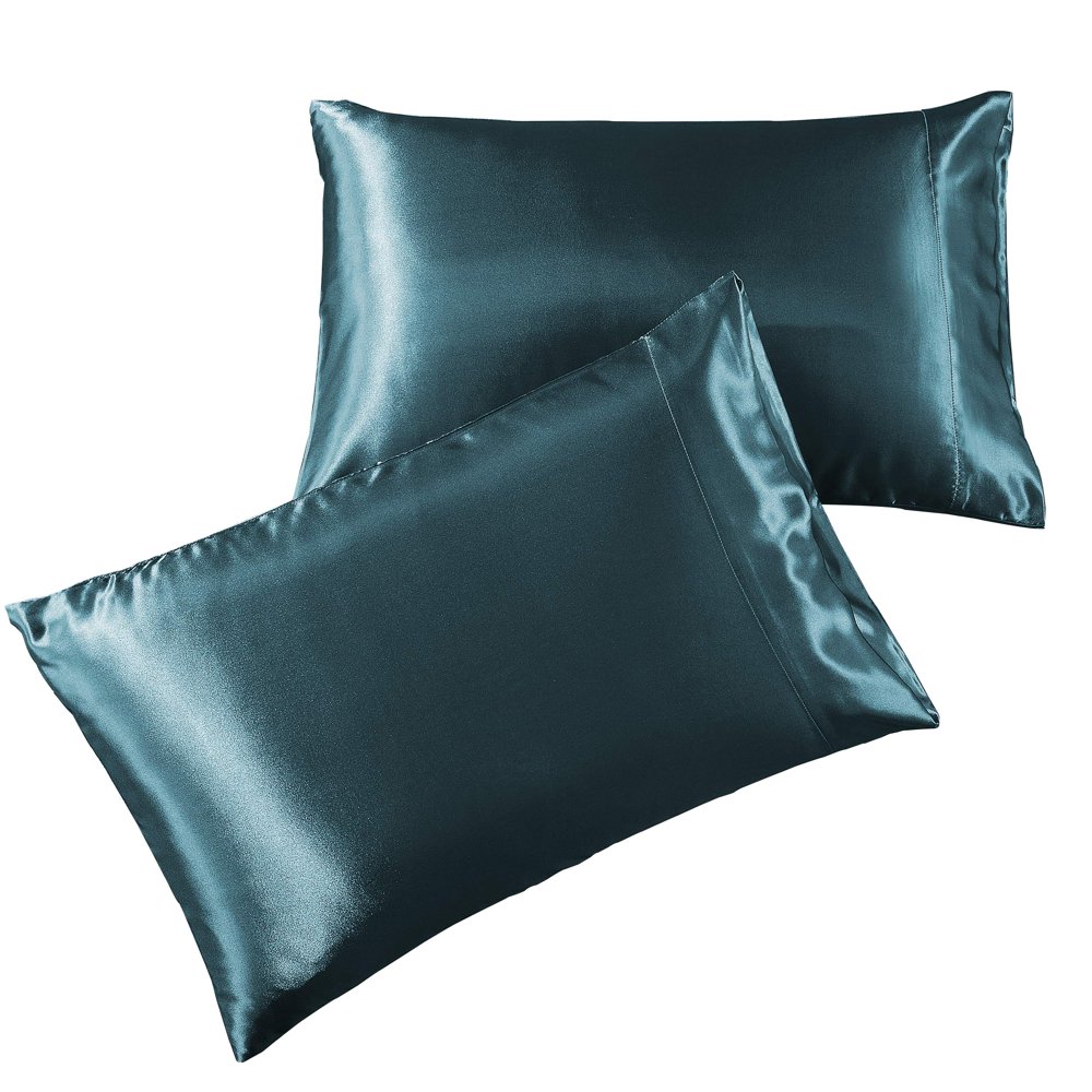 Satin Pillowcase King [2Pack, Teal] Hotel Luxury Silky Pillow Cases