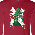 thumbnail image 4 of Inktastic Kawaii Cats Christmas Tree Long Sleeve T-Shirt, 4 of 5