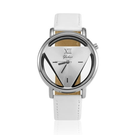 Volunteers Ladies Sport Watch Luxury Fashion Womens Mens Stainless Steel Faux Leather Band Quartz Analog Sport Wrist Watch ()