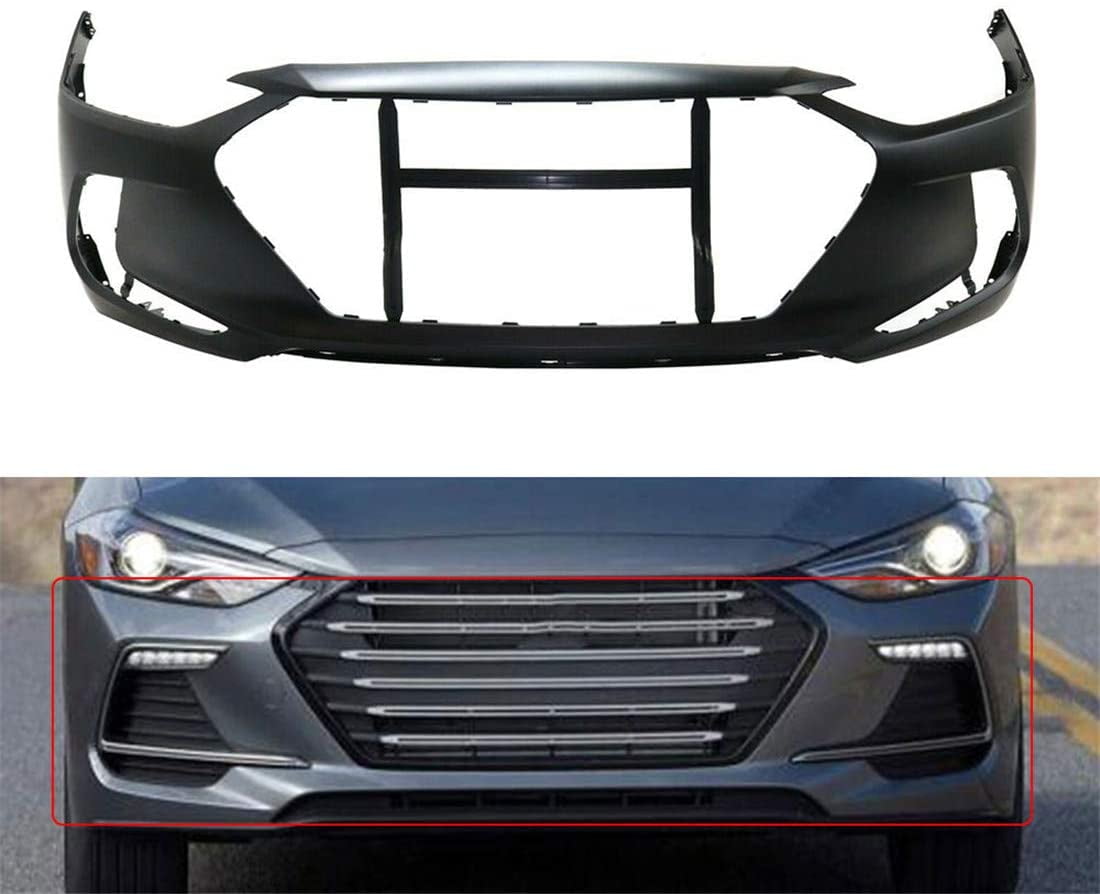 WFLNHB Primered Front Bumper Cover Replacement for Hyundai Elantra 2017-2018 HY1000215 86510F3000 