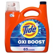 2 Pack Of Tide Ultra Oxi Boost Liquid Laundry Detergent, Advanced Stain Remover, 92 fl oz, 65 Loads