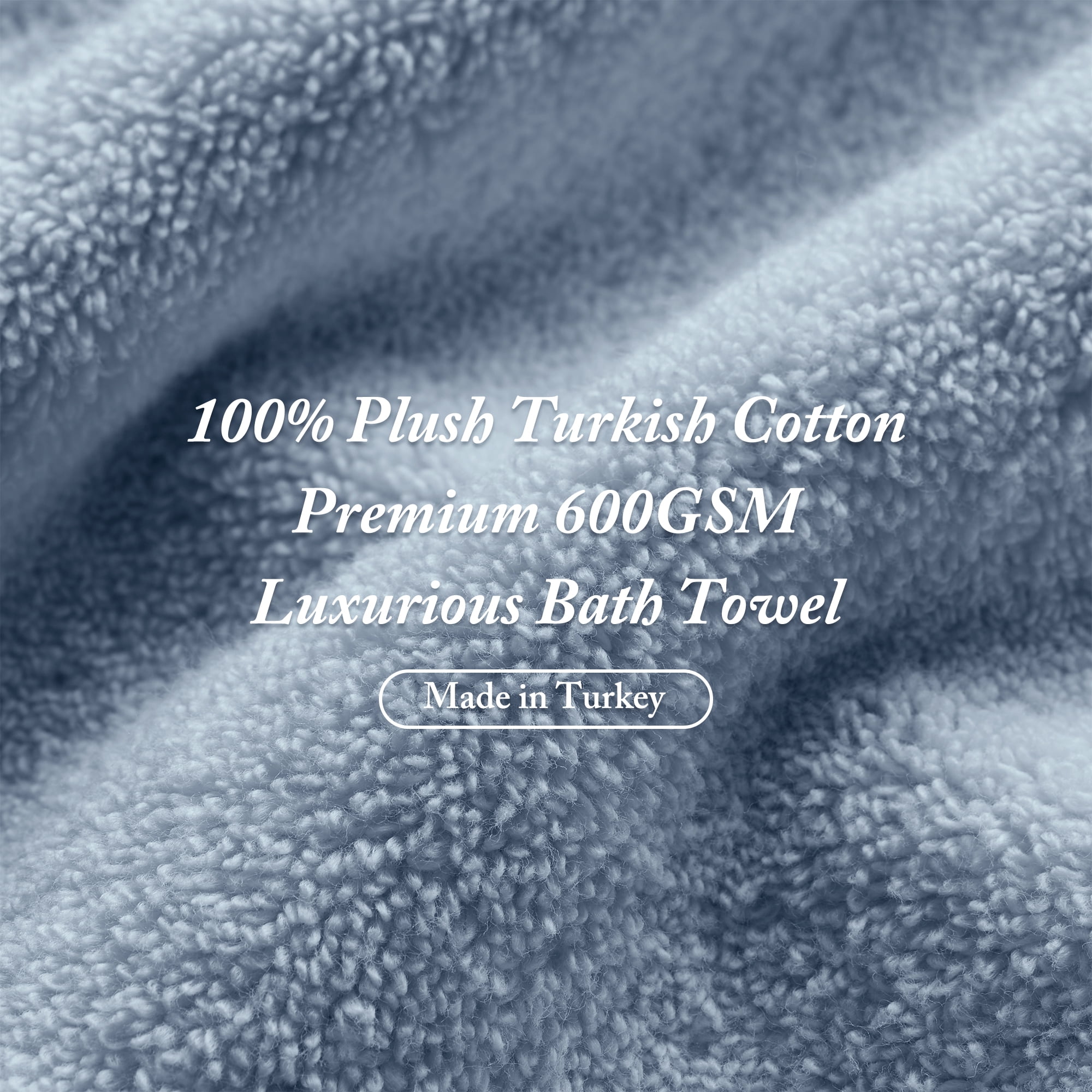 100% Turkish Cotton 6-Piece Bath Towel Set 600 GSM Soft Absorbent Luxury Bathroom Towels with Dobby Border for Home Hotel