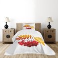 thumbnail image 4 of Ambesonne Rowan Quilted Bedspread Set 2 Pcs, Rural Berries in Fall, Twin Size, Dark Orange Yellow Red, 4 of 5