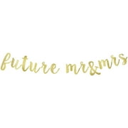 Future Mr & Mrs Banner, Gold Gliter Paper Sign for Engagement Party Decorations Photo Backdrops
