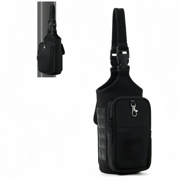 Magnetic Gym Bag In Black With Adjustable Strap And Phone Pocket For Workouts
