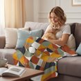 thumbnail image 4 of Luxurious Throw Blanket for Couch, Soft Lightweight Flannel Fleece Blanket, Abstract Middle Century European American Colors Microfiber Plush All Season Decorative Blankets Gifts for Sofa Bed 50"x60", 4 of 9