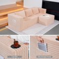 thumbnail image 4 of ABORON 98.4" Cloud Sectional Couch with Removable Ottoman, 26.8" Deep Seat Modern L-Shape Upholstered Couch, Soft Plush Modular Sofa Convertible Boneless Sofa for Living Room Bedroom - Beige, 4 of 10