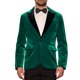 thumbnail image 1 of Chaqueta de traje de terciopelo INSPIRE CHIC para hombres, blazer de velour con solapa en contraste para bodas y fiestas, talla XL, verde, 1 of 5