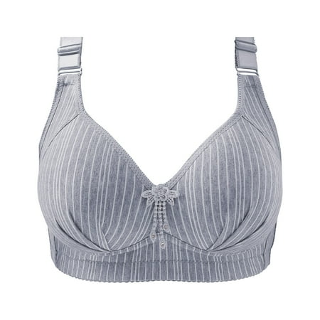 

KDDYLITQ Women Bra Full Coverage Bralette Adjustable Straps Push Up Support 18 Hour Blue 40