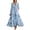 Blue, variant on Women's Chiffon Maxi Dress, Floral Print V-Neck Long Sleeve Pleated Formal Dress for Spring Summer Wedding & Party, 1PC, S-XXXL