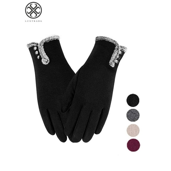 Luxtrada Womens Winter Warm Gloves With Sensitive Touch Screen Texting Fingers, Fleece Lined Windproof Gloves