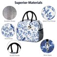 thumbnail image 4 of Obrewu Blue Pioneer Flower and Bird Lunch Bag for Adult, Insulated, Leakproof, Oxford Cloth, 4 of 7