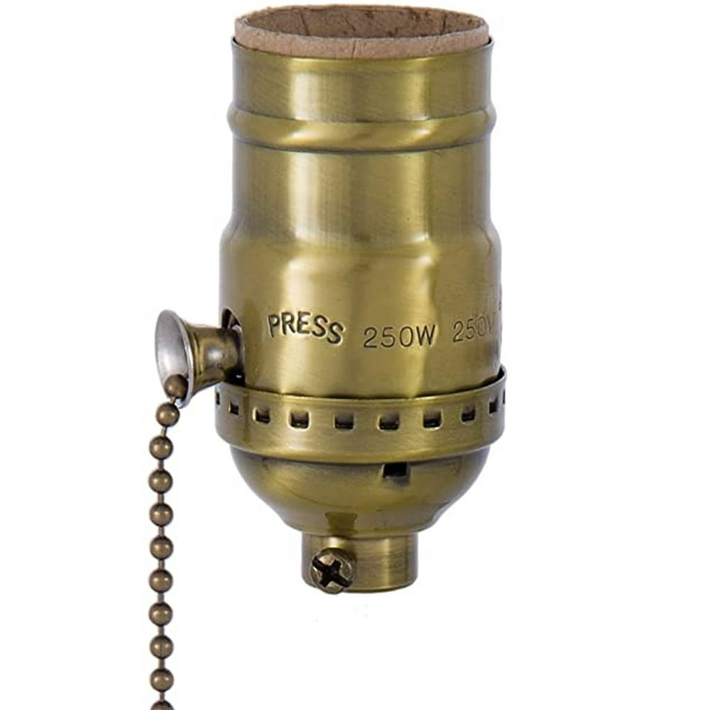 B&P Lamp® Antique Brass OnOff Pull Chain Socket