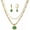 Green-3pcs, variant on Women's green aventurine pendant necklace, exquisite 18K gold-plated chain choker, can be stacked, jewelry set, not easy to fade.
