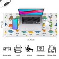 thumbnail image 5 of Long Mouse Pads for Desk,White Dinosaurs Random Words Desk Mats on Top Of Desks, Desk Mouse Pad Extra Large with 3mm Non-Slip Base and Stitched Edge for Gaming,Office,Work,Home 35.4"x15.7", 5 of 6