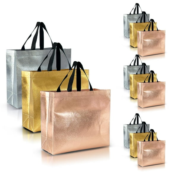 Juego de 30 bolsas de regalo Nush Nush, colores variados con asas, 13 x 5 x 11 cm