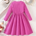 thumbnail image 6 of Splozh Toddler Girl Dresses Toddler Baby Girls Fall Clothes Soft Dress Long Sleeve Winter Outfits Casual Birthday Party Hot Pink,7-8 Years, 6 of 7