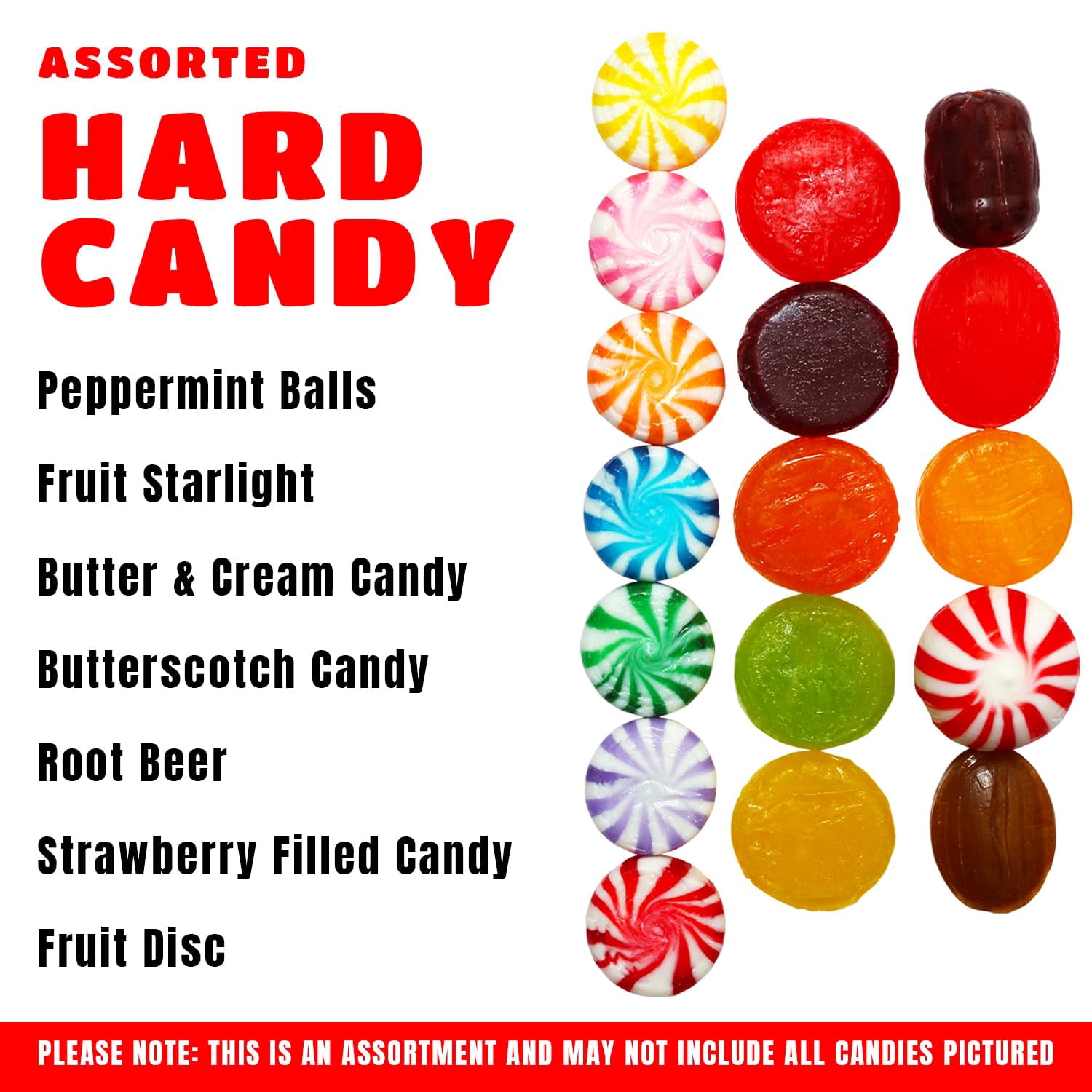 Lalees Assorted Hard Candy Mix, 4 lb Bulk Individually Wrapped Classic Candy Variety Pack for Candy Bowls, Offices, Parties & Events