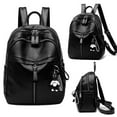thumbnail image 1 of Women Ladies Leather Backpack Bag Purse Cross Shoulder Travel Handbag School Backpack, 1 of 5