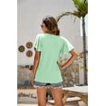 thumbnail image 2 of Purcoar Womens Ruffle Blouses Summer Shirts Short Sleeve Knit Tops, 2 of 4