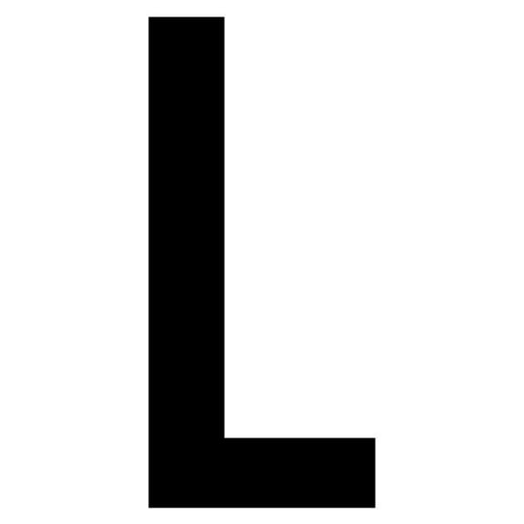 J.J. Keller 61622 Letter L White Vinyl Adhesive Label - 12 in.