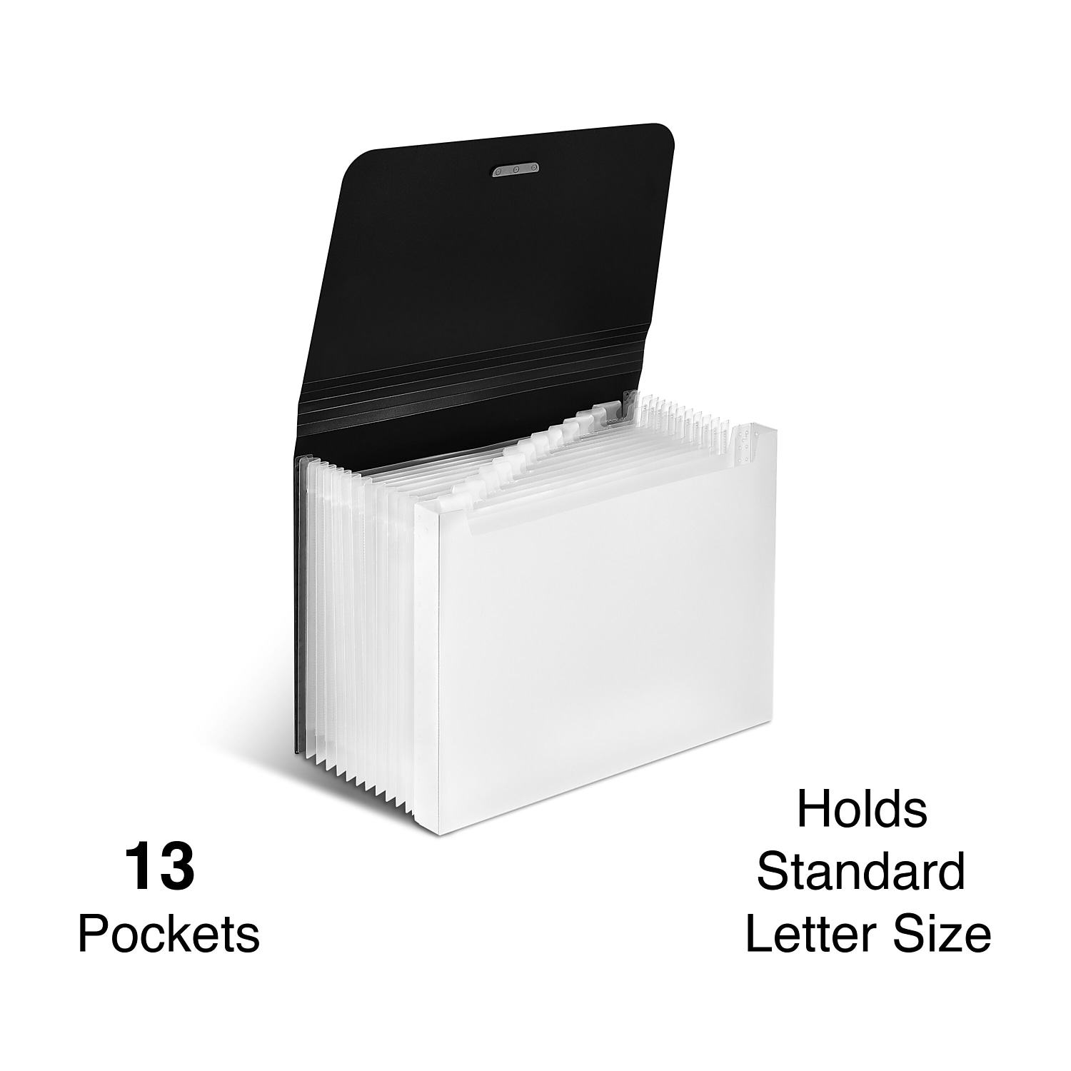 Staples Moisture Resistant Plastic Accordion File 13-Pocket Letter Size Black (TR51806)