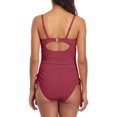 thumbnail image 3 of Charmo Ribbed One Piece Swimsuit for Women Tie Side High Cut Bathing Suits, 3 of 8
